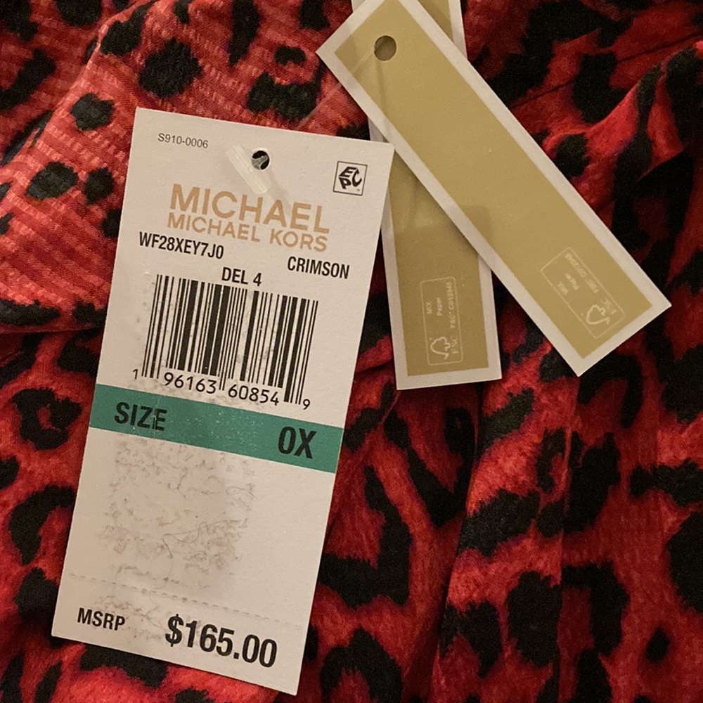 Michael Kors NWT Red Animal Print Dress SZ XL - Picture 4 of 7